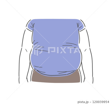お腹の大きな肥満男性のイラスト素材 お腹の大きな肥満男性のイラスト素材 120039954