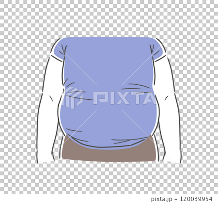 Illustration material of an obese man with a big belly Illustration material of an obese man with a big belly 120039954