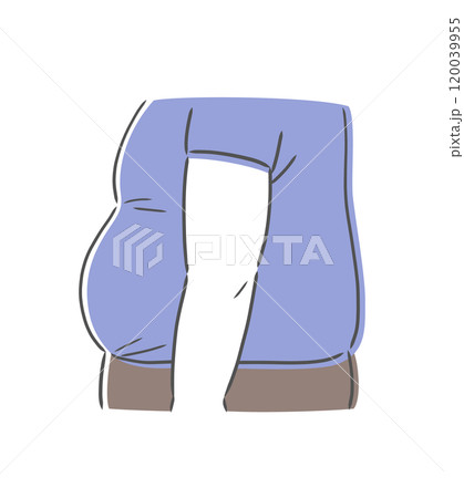 お腹の大きな肥満男性の横向きのイラスト素材 120039955