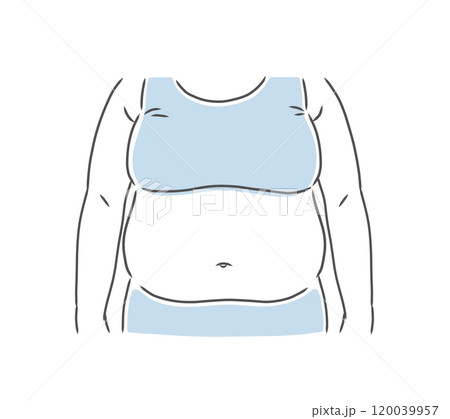 お腹の大きな肥満女性のイラスト素材 120039957