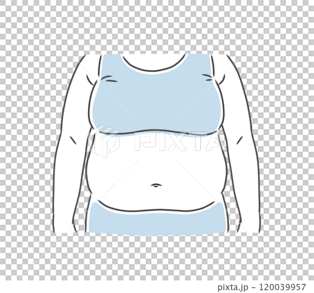 Illustration material of an obese woman with a big belly Illustration material of an obese woman with a big belly 120039957