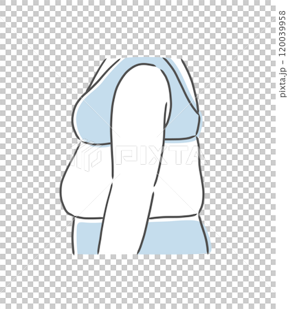 Illustration material of an obese woman lying sideways with a big belly 120039958