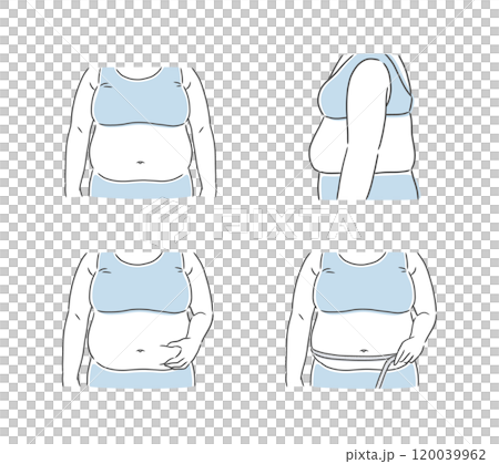 お腹の大きな肥満女性のイラスト素材 お腹の大きな肥満女性のイラスト素材 120039962