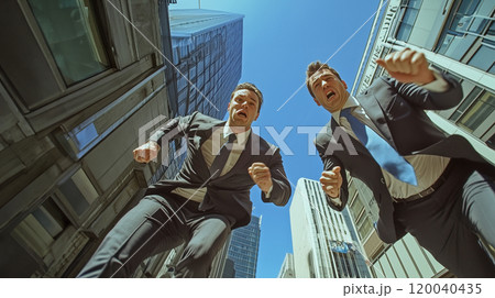 街を走るビジネスマン 街を走るビジネスマン 120040435