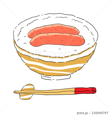 明太子ご飯 イラスト 明太子ご飯 イラスト 120040797