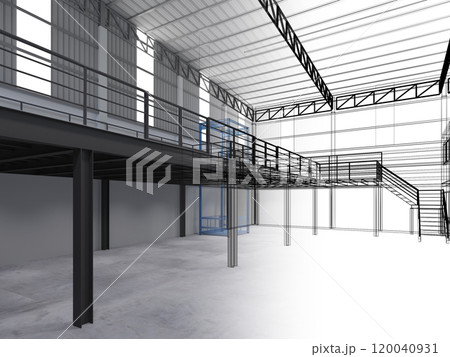 3d rendering of interior warehouse 120040931