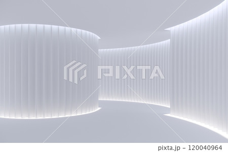Empty  white space interior with sunlight and shadow, 3d rendering 120040964