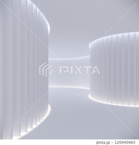 Empty  white space interior with sunlight and shadow, 3d rendering 120040965