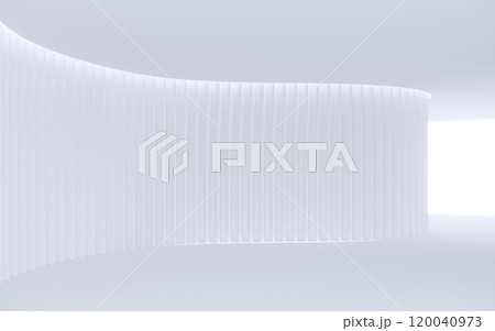 Empty  white space interior with sunlight and shadow, 3d rendering 120040973