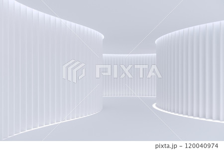 Empty  white space interior with sunlight and shadow, 3d rendering 120040974