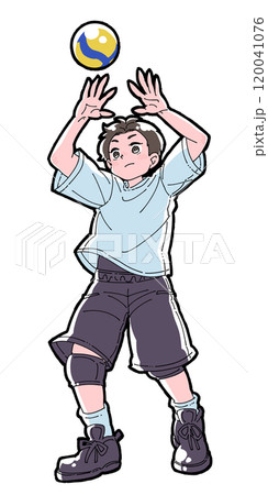 トスをする男の子のイラスト 120041076
