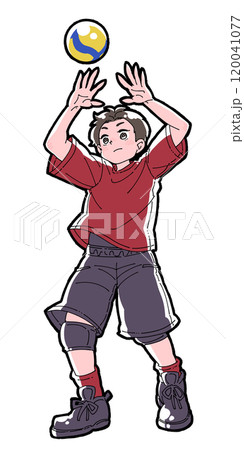トスをする男の子のイラスト トスをする男の子のイラスト 120041077