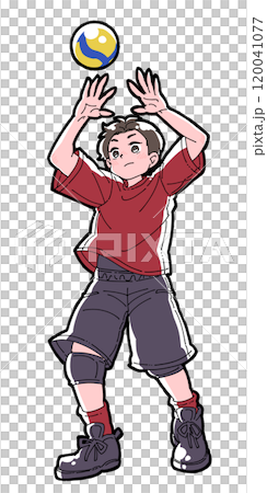 トスをする男の子のイラスト トスをする男の子のイラスト 120041077
