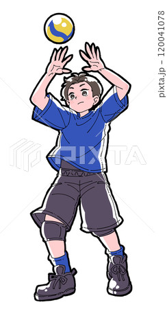 トスをする男の子のイラスト トスをする男の子のイラスト 120041078