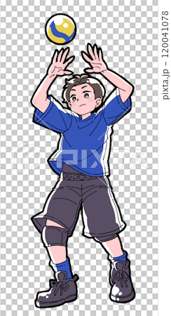 トスをする男の子のイラスト トスをする男の子のイラスト 120041078