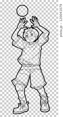 トスをする男の子のイラスト 120041079