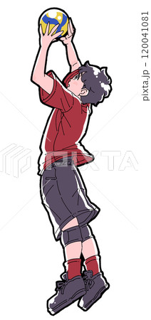 トスをする男の子のイラスト トスをする男の子のイラスト 120041081
