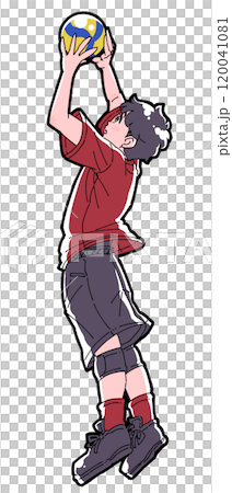 トスをする男の子のイラスト トスをする男の子のイラスト 120041081