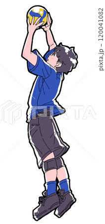 トスをする男の子のイラスト トスをする男の子のイラスト 120041082