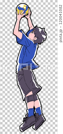 トスをする男の子のイラスト トスをする男の子のイラスト 120041082