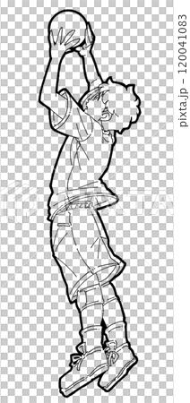 Illustration of a boy tossing Illustration of a boy tossing 120041083