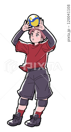 トスをする男の子のイラスト 120041108