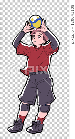 トスをする男の子のイラスト 120041108