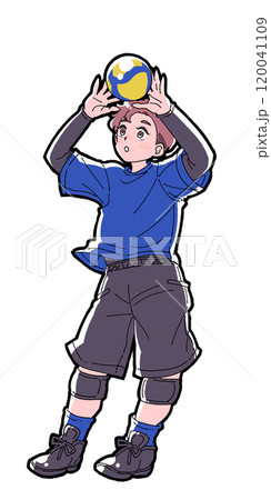 トスをする男の子のイラスト トスをする男の子のイラスト 120041109