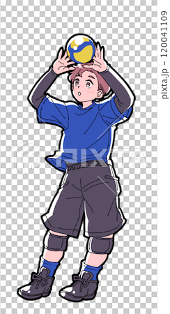 トスをする男の子のイラスト トスをする男の子のイラスト 120041109