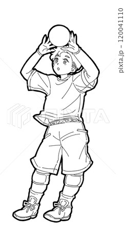 トスをする男の子のイラスト 120041110