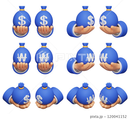hand holding a money bag 3D graphic 120041152