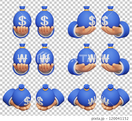 hand holding a money bag 3D graphic 120041152