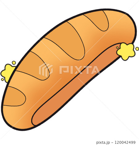 The illustration of a French bread 120042499