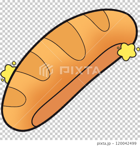 The illustration of a French bread 120042499