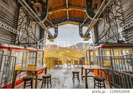 志賀高原　紅葉　旧志賀高原ロープウェイの山麓駅 120042608