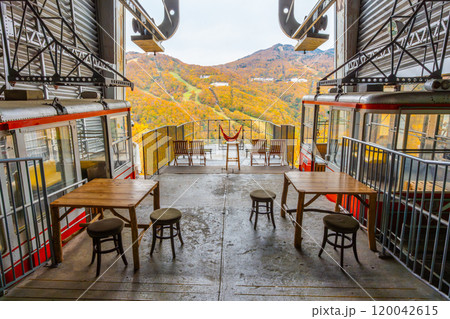 志賀高原　紅葉　旧志賀高原ロープウェイの山麓駅 120042615