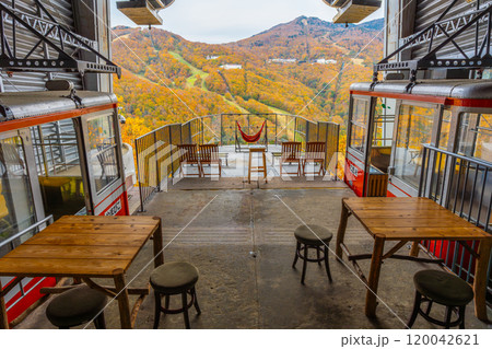 志賀高原　紅葉　旧志賀高原ロープウェイの山麓駅 120042621