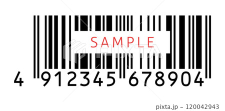 SAMPLEの文字と高さを削ったJANコード - トランケーションした日本規格バーコードのダミー素材 SAMPLEの文字と高さを削ったJANコード - トランケーションした日本規格バーコードのダミー素材 120042943