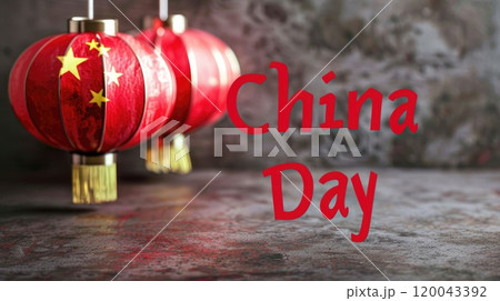 Patriotic celebration: China independence day, creating engaging backgrounds for flyers, wallpapers, and banners, offering copy space for text, showcasing cultural heritage and pride of nation. 120043392