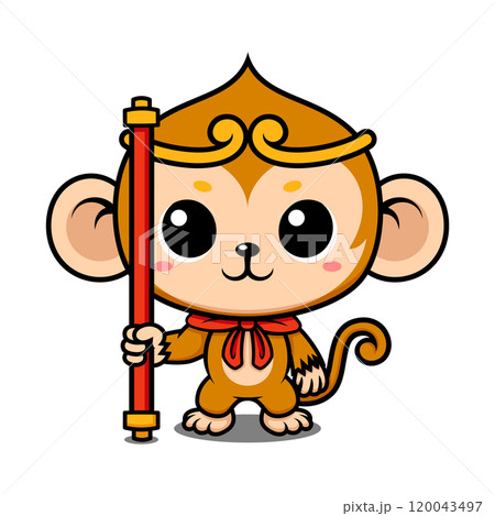 Cute Monkey King Cartoon Character 120043497