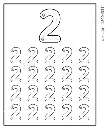 Number Tracing Practice Worksheets For Kids Number Two 2 Number Tracing Practice Worksheets For Kids Number Two 2 120043514