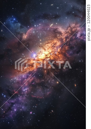 Expansive cosmos - grandeur of galaxies and the universe, revealing the infinite wonders and complexities of celestial bodies and the mysteries that lie within the vastness of space. 120044023