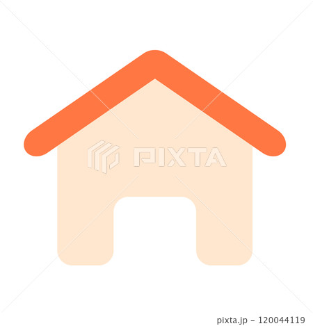 シンプルな家のイラスト素材。ホームアイコン素材 シンプルな家のイラスト素材。ホームアイコン素材 120044119