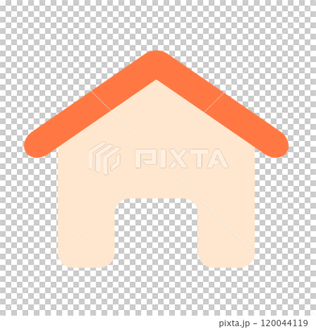シンプルな家のイラスト素材。ホームアイコン素材 シンプルな家のイラスト素材。ホームアイコン素材 120044119