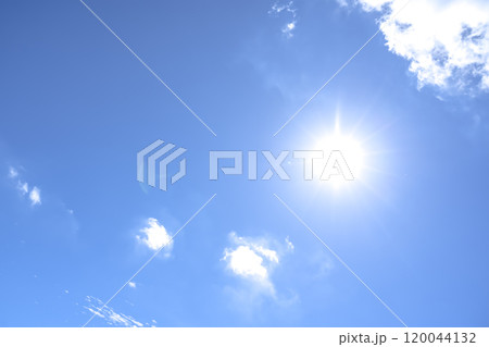 夏の空 太陽と雲 横浜 夏の空 太陽と雲 横浜 120044132