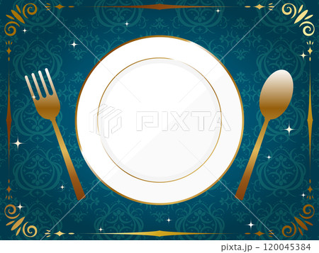 ラグジュアリーなお皿とカトラリー　フォーク＆スプーン 120045384