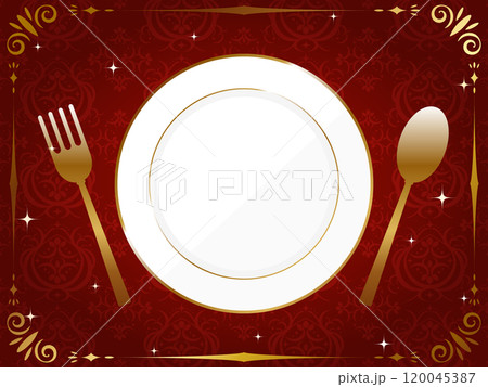 ラグジュアリーなお皿とカトラリー フォーク&スプーン ラグジュアリーなお皿とカトラリー フォーク&スプーン 120045387