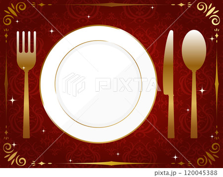 ラグジュアリーなお皿とカトラリーセット ラグジュアリーなお皿とカトラリーセット 120045388