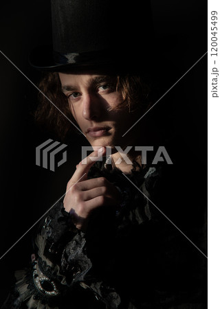 A young male aristocrat in a tailcoat, in a top hat. The young duke. The young baron. Count Montecristo. The court jester. 120045499