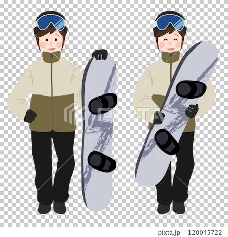 スノーボーダーの女性 手描きベクターイラスト スノーボーダーの女性 手描きベクターイラスト 120045722